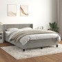 Cama box spring con colchón terciopelo gris claro 140x200 cm de vidaXL, Camas y somieres - Ref: Foro24-3130841, Precio: 463,9...