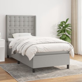 Cama box spring con colchón tela gris claro 90x200 cm de vidaXL, Camas y somieres - Ref: Foro24-3131721, Precio: 358,40 €, De...