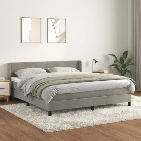 Boxspringbett mit hellgrauer Samtmatratze 180x200 cm von vidaXL, Betten und Lattenroste - Ref: Foro24-3130853, Preis: 515,06 ...