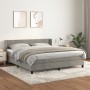 Cama box spring con colchón terciopelo gris claro 180x200 cm de vidaXL, Camas y somieres - Ref: Foro24-3130853, Precio: 518,3...