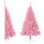 Medio árbol de Navidad artificial con soporte PVC rosa 150 cm en Decoración Festiva y Estacional | Comprar online en Foru.es