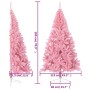 Medio árbol de Navidad artificial con soporte PVC rosa 180 cm en Decoración Festiva y Estacional | Comprar online en Foru.es