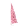Medio árbol de Navidad artificial con soporte PVC rosa 210 cm en Decoración Festiva y Estacional | Comprar online en Foru.es