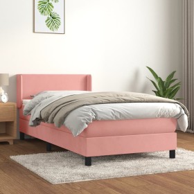 Cama box spring con colchón terciopelo rosa 80x200 cm de vidaXL, Camas y somieres - Ref: Foro24-3130810, Precio: 285,90 €, De...