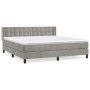 Cama box spring con colchón terciopelo gris claro 160x200 cm de vidaXL, Camas y somieres - Ref: Foro24-3131207, Precio: 495,0...