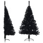 Medio árbol de Navidad artificial con soporte PVC negro 120 cm en Decoración Festiva y Estacional | Comprar online en Foru.es