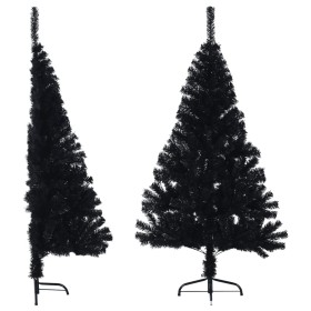 Medio árbol de Navidad artificial con soporte PVC negro 120 cm en Decoración Festiva y Estacional | Comprar online en Foru.es