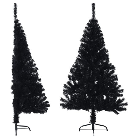 Medio árbol de Navidad artificial con soporte PVC negro 120 cm en Decoración Festiva y Estacional | Comprar online en Foru.es