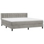 Cama box spring con colchón terciopelo gris claro 160x200 cm de vidaXL, Camas y somieres - Ref: Foro24-3131207, Precio: 495,0...