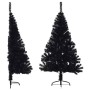 Medio árbol de Navidad artificial con soporte PVC negro 150 cm en Decoración Festiva y Estacional | Comprar online en Foru.es
