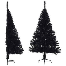 Medio árbol de Navidad artificial con soporte PVC negro 150 cm en Decoración Festiva y Estacional | Comprar online en Foru.es