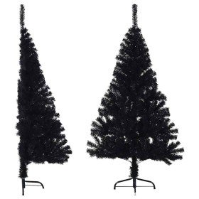 Medio árbol de Navidad artificial con soporte PVC negro 150 cm en Decoración Festiva y Estacional | Comprar online en Foru.es