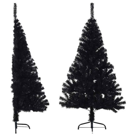 Medio árbol de Navidad artificial con soporte PVC negro 150 cm en Decoración Festiva y Estacional | Comprar online en Foru.es