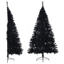Medio árbol de Navidad artificial con soporte PVC negro 180 cm en Decoración Festiva y Estacional | Comprar online en Foru.es