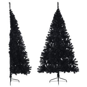 Medio árbol de Navidad artificial con soporte PVC negro 180 cm en Decoración Festiva y Estacional | Comprar online en Foru.es