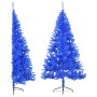 Medio árbol de Navidad artificial con soporte PVC azul 180 cm en Decoración Festiva y Estacional | Comprar online en Foru.es