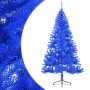 Medio árbol de Navidad artificial con soporte PVC azul 180 cm en Decoración Festiva y Estacional | Comprar online en Foru.es