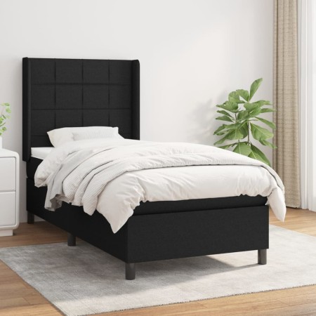 Cama box spring con colchón tela negro 80x200 cm de vidaXL, Camas y somieres - Ref: Foro24-3131387, Precio: 313,68 €, Descuen...
