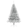 Medio árbol de Navidad artificial con soporte PET plata 150 cm en Decoración Festiva y Estacional | Comprar online en Foru.es