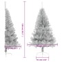 Medio árbol de Navidad artificial con soporte PET plata 150 cm en Decoración Festiva y Estacional | Comprar online en Foru.es