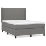 Cama box spring con colchón tela gris oscuro 140x200 cm de vidaXL, Camas y somieres - Ref: Foro24-3131274, Precio: 506,32 €, ...