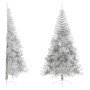 Medio árbol de Navidad artificial con soporte PET plata 210 cm en Decoración Festiva y Estacional | Comprar online en Foru.es