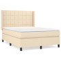 Cama box spring con colchón tela color crema 140x200 cm de vidaXL, Camas y somieres - Ref: Foro24-3131438, Precio: 508,93 €, ...