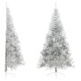 Medio árbol de Navidad artificial con soporte PET plata 240 cm en Decoración Festiva y Estacional | Comprar online en Foru.es