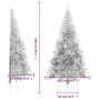 Medio árbol de Navidad artificial con soporte PET plata 240 cm en Decoración Festiva y Estacional | Comprar online en Foru.es