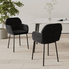 Sillas de comedor 2 unidades terciopelo negro en Sillas de comedor | Comprar online en Foru.es