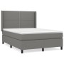 Cama box spring con colchón tela gris oscuro 140x200 cm de vidaXL, Camas y somieres - Ref: Foro24-3131354, Precio: 481,82 €, ...