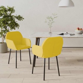 Sillas de comedor 2 unidades terciopelo amarillo en Sillas de comedor | Comprar online en Foru.es
