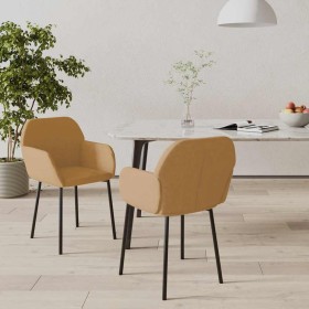 Sillas de comedor 2 unidades terciopelo marrón en Sillas de comedor | Comprar online en Foru.es