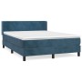 Cama box spring con colchón terciopelo azul oscuro 140x200 cm de vidaXL, Camas y somieres - Ref: Foro24-3130845, Precio: 430,...