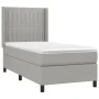 Cama box spring con colchón tela gris claro 90x190 cm de vidaXL, Camas y somieres - Ref: Foro24-3131553, Precio: 316,31 €, De...