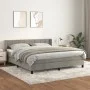 Box spring bed with light gray velvet mattress 180x200 cm by vidaXL, Beds and slatted bases - Ref: Foro24-3130973, Price: 524...