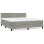 Box spring bed with light gray velvet mattress 180x200 cm by vidaXL, Beds and slatted bases - Ref: Foro24-3130973, Price: 524...