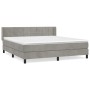 Cama box spring con colchón terciopelo gris claro 180x200 cm de vidaXL, Camas y somieres - Ref: Foro24-3130973, Precio: 527,0...