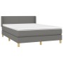 Cama box spring con colchón tela gris oscuro 140x190 cm de vidaXL, Camas y somieres - Ref: Foro24-3130106, Precio: 497,09 €, ...