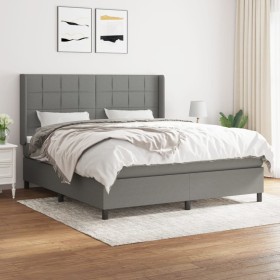 Cama box spring con colchón tela gris oscuro 180x200 cm de vidaXL, Camas y somieres - Ref: Foro24-3131450, Precio: 628,23 €, ...
