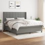 Cama box spring con colchón tela gris oscuro 180x200 cm de vidaXL, Camas y somieres - Ref: Foro24-3131450, Precio: 628,23 €, ...