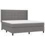 Cama box spring con colchón tela gris oscuro 180x200 cm de vidaXL, Camas y somieres - Ref: Foro24-3131450, Precio: 628,23 €, ...