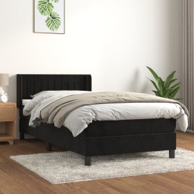 Cama box spring con colchón terciopelo negro 100x200 cm de vidaXL, Camas y somieres - Ref: Foro24-3131065, Precio: 309,61 €, ...
