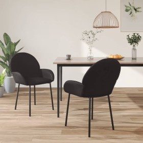 Sillas de comedor 2 unidades cuero sintético negro en Sillas de comedor | Comprar online en Foru.es