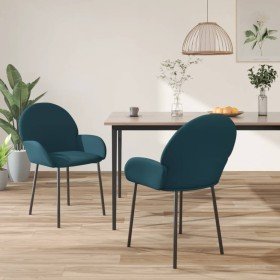 Sillas de comedor 2 unidades terciopelo azul en Sillas de comedor | Comprar online en Foru.es