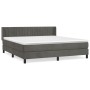 Cama box spring con colchón terciopelo gris oscuro 160x200 cm de vidaXL, Camas y somieres - Ref: Foro24-3131088, Precio: 491,...