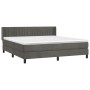 Cama box spring con colchón terciopelo gris oscuro 160x200 cm de vidaXL, Camas y somieres - Ref: Foro24-3131088, Precio: 491,...