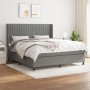 Cama box spring con colchón tela gris oscuro 180x200 cm de vidaXL, Camas y somieres - Ref: Foro24-3131610, Precio: 658,32 €, ...
