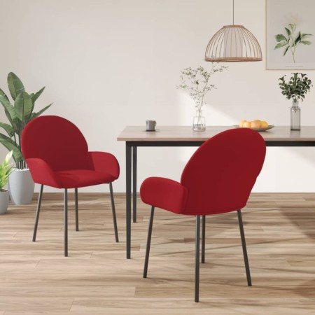 Sillas de comedor 2 unidades terciopelo rojo tinto en Sillas de comedor | Comprar online en Foru.es
