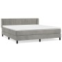 Cama box spring con colchón terciopelo gris claro 160x200 cm de vidaXL, Camas y somieres - Ref: Foro24-3131087, Precio: 491,0...